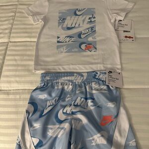 Nike White and Light Blue Kids Set
